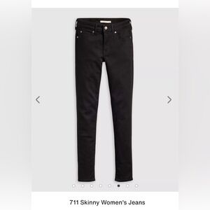 Levi's 711 Women's Skinny Jeans Black Size 2 Short W26 L28 NWTs